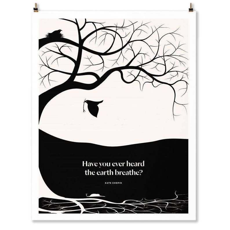 Kate Chopin Literary Art Print, The Awakening Quote, Earth Art, Optical Illusion image 4