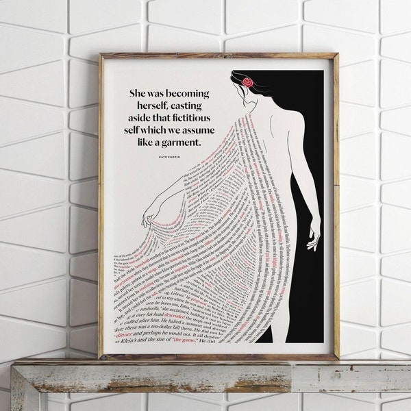Kate Chopin Literary Art Print, The Awakening Quote, Book Lover Gift