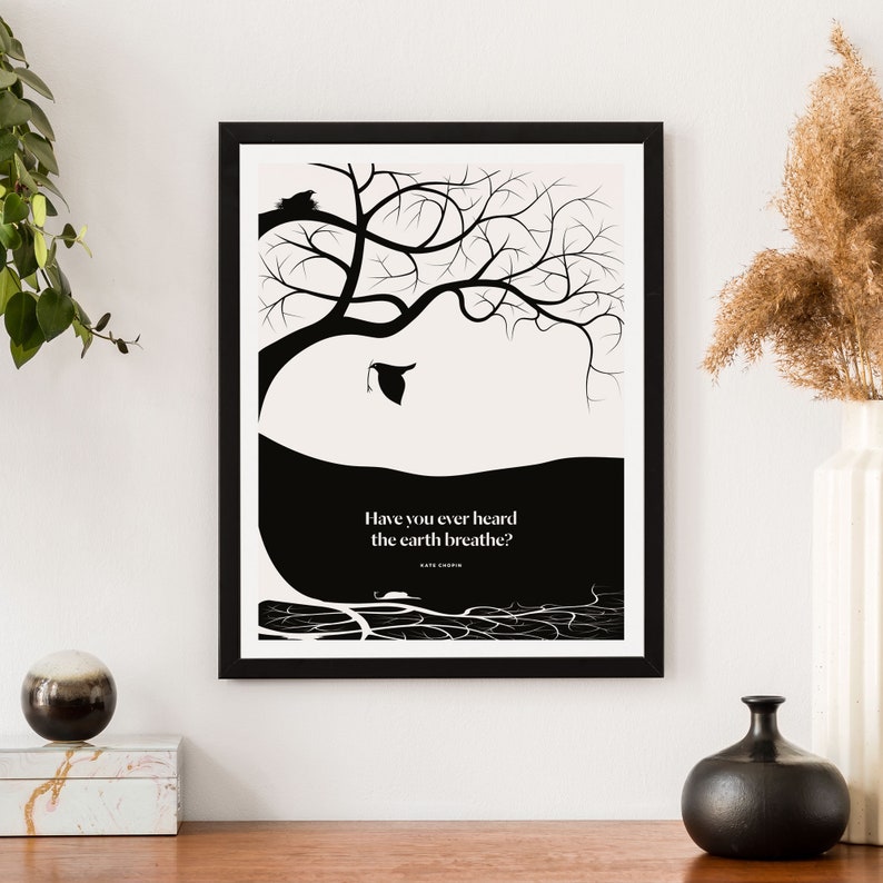 Kate Chopin Literary Art Print, The Awakening Quote, Earth Art, Optical Illusion image 3