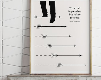 Fyodor Dostoevsky Literary Art Print,  "The Brother's Karamazov" Quote, Russian Literature