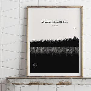 Walt Whitman Literary Art Print, "Leaves of Grass" Quote, Truth