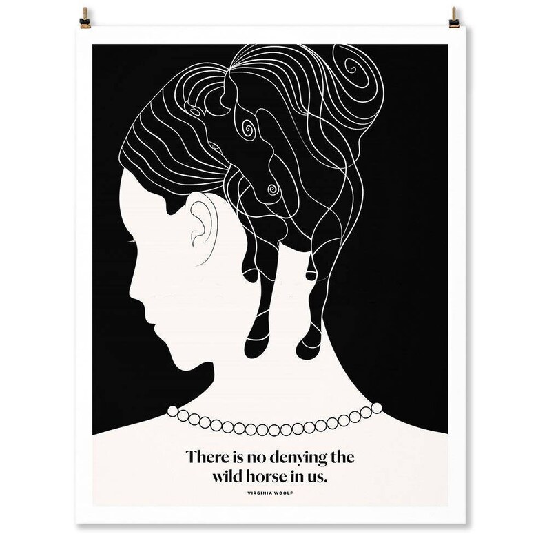 Virginia Woolf Print, Literary Gift, Horse Art image 2