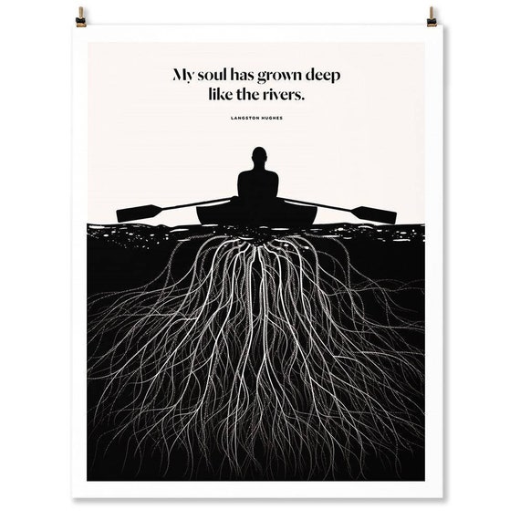 Langston Hughes Literary Art Print Harlem Renaissance Gift Etsy