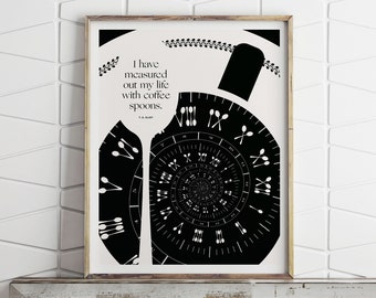 T.S. Eliot Coffee Spoons Art Print: Literary Kitchen Decor