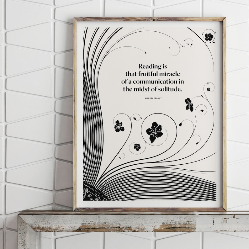 Marcel Proust Literaire Kunst print Lezing Citaat Cadeau