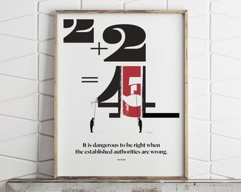 Voltaire "2 + 2 = 5" Art Print: Orwellian Philosophy (11x14)