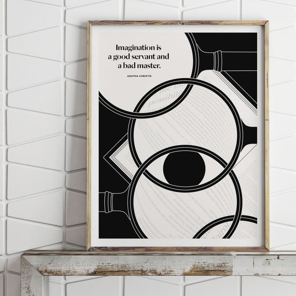 Agatha Christie Literaire Art Print, Mystery Art, Cadeau voor Book Lover