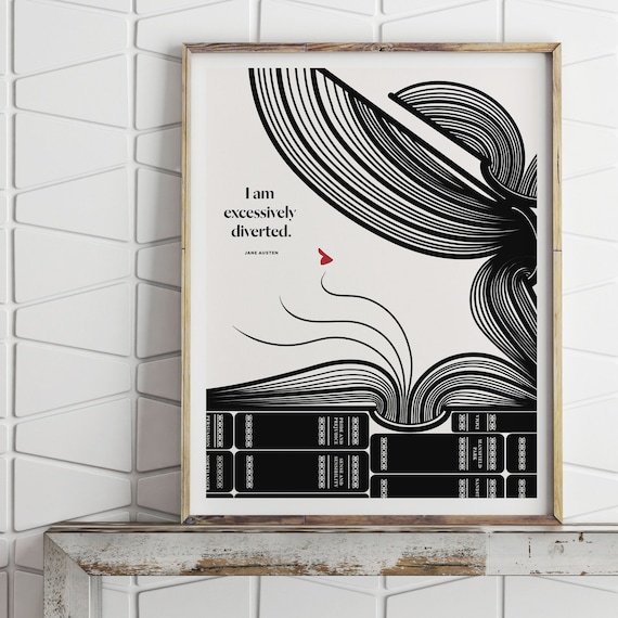Jane Austen Print: Pride and Prejudice Quote, Literary Art
