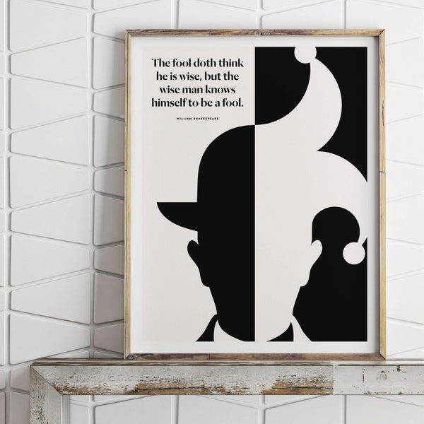 William Shakespeare Literary Art Print, "As You Like It" Quote, Shakespeare Poster, Bookworm Gift