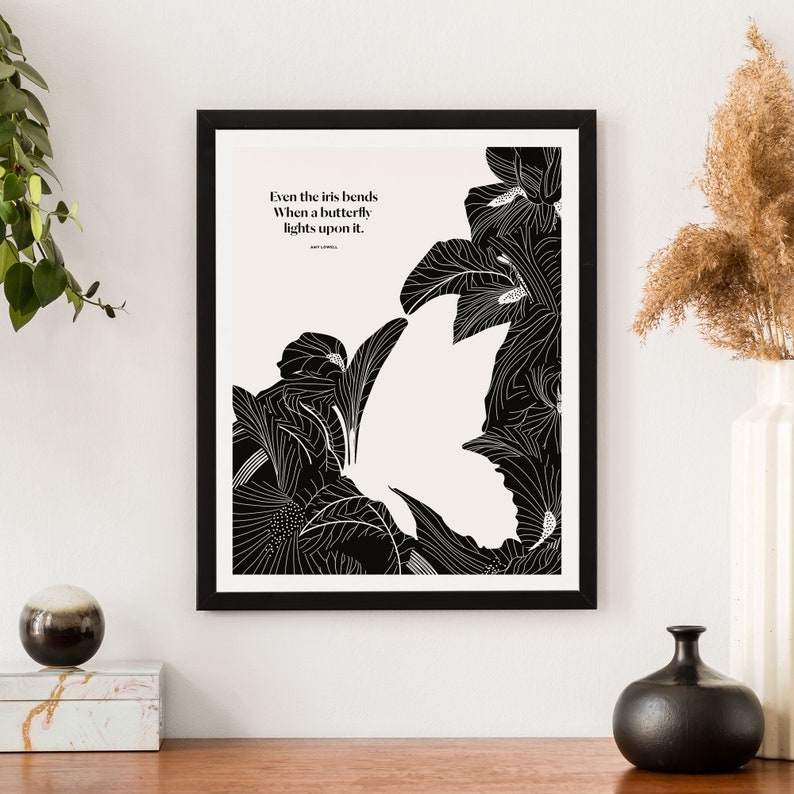 Amy Lowell Literary Art Print, Poetry Quote, Butterfly Art image 3