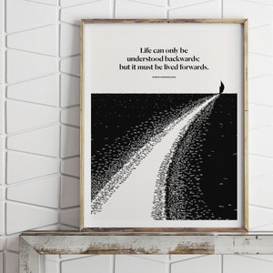 Kierkegaard Quote Art Print, Illustration, Philosophy Gift for Book Lover