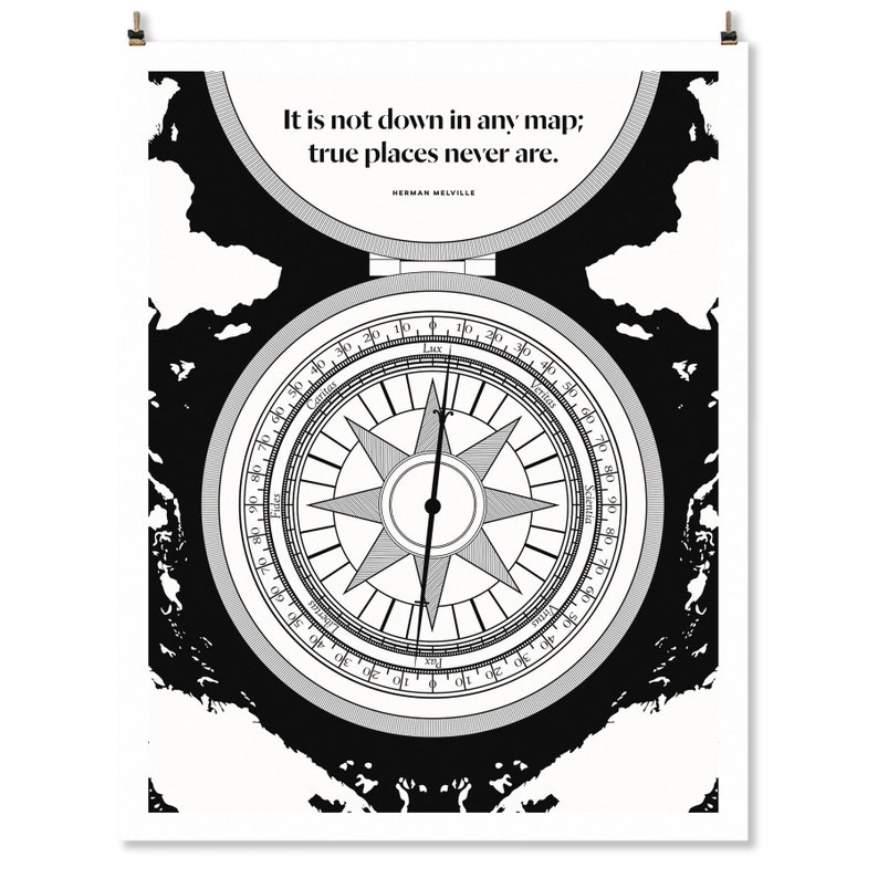 Herman Melville Literary Art Print Wall Art, Moby Dick Quote, Traveler Gift image 2