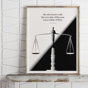 John Stuart Mill, &quot;On Liberty&quot; Quote Art Print, Philosophy Gift