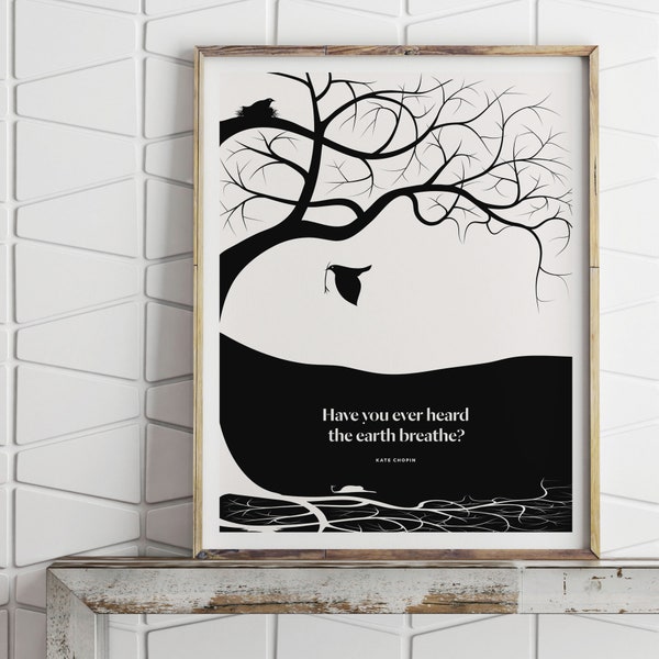 Kate Chopin Literary Art Print, Citation « The Awakening », Earth Art, Illusion d’optique