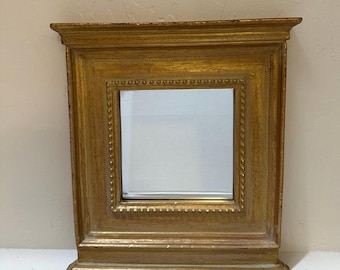 Vintage Kulicke Italian Tabernacle Mirror – Gold Gilt Renaissance Frame, 15th Century Replica Wall Decor