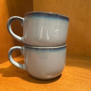 Sango Nova Blue 4934 Grand Mugs Set of 2 - Oversized 10oz Blue Stoneware