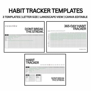 Habit Tracker Printable Template | Monthly Weekly Daily Habit Check list | Digital Download PDF| Productivity Planner | Minimalist Habit Log