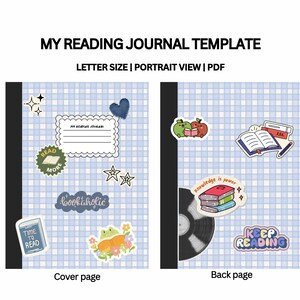 Reading Journal Printable Template | Book Tracker, Book Review Planner, Bookshelf Log, DNF Page, Quotes Journal | Digital Download