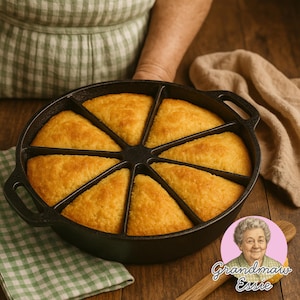 Crispy Cast Iron Skillet Cornbread Recipe | Classic Southern Style with Buttermilk & Golden Crust | Grandmaw Essie&#39;s Favorite digital recipe