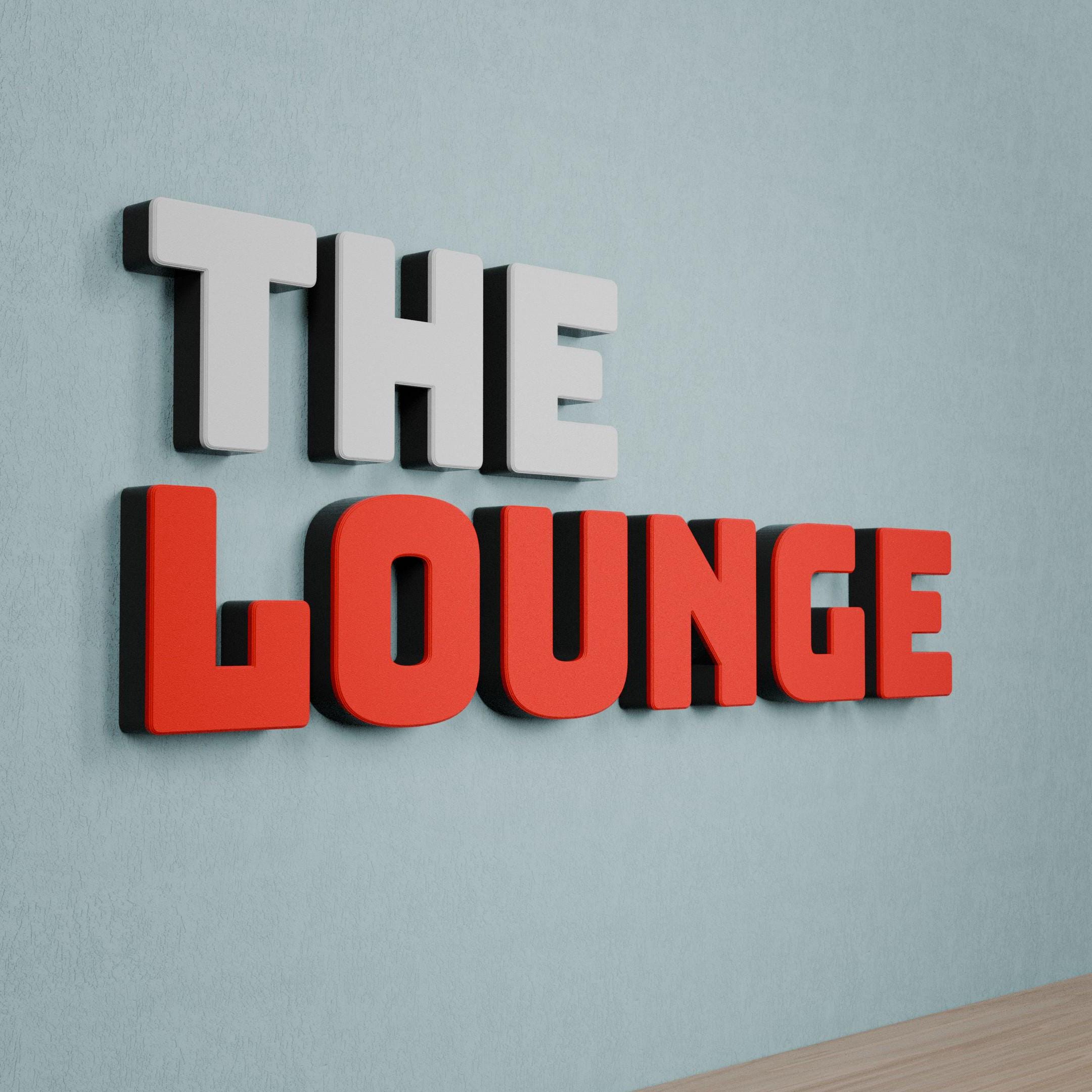 Letras para señalización en 3D. Letras estilizadas para crear tus propios carteles de pared o estantería.