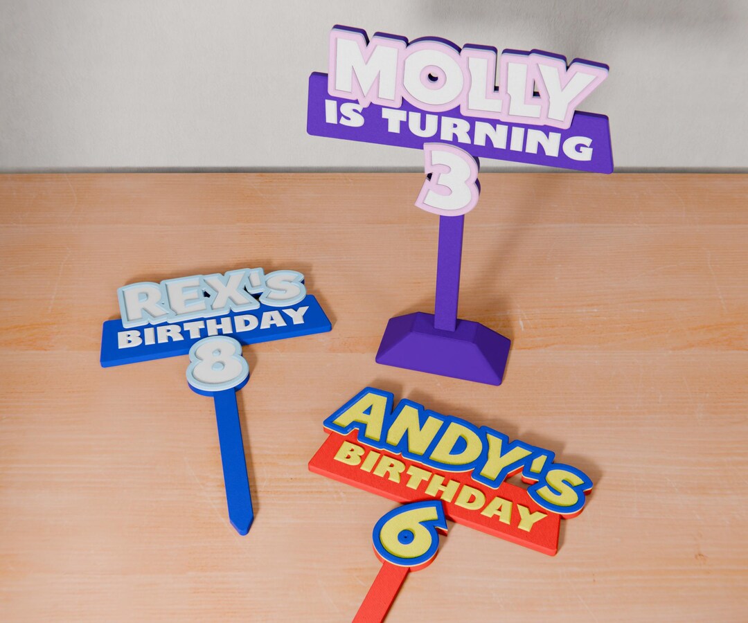 Custom 3D Cake Topper/sign. Cartoon Style. Personalize With Name/age or ...