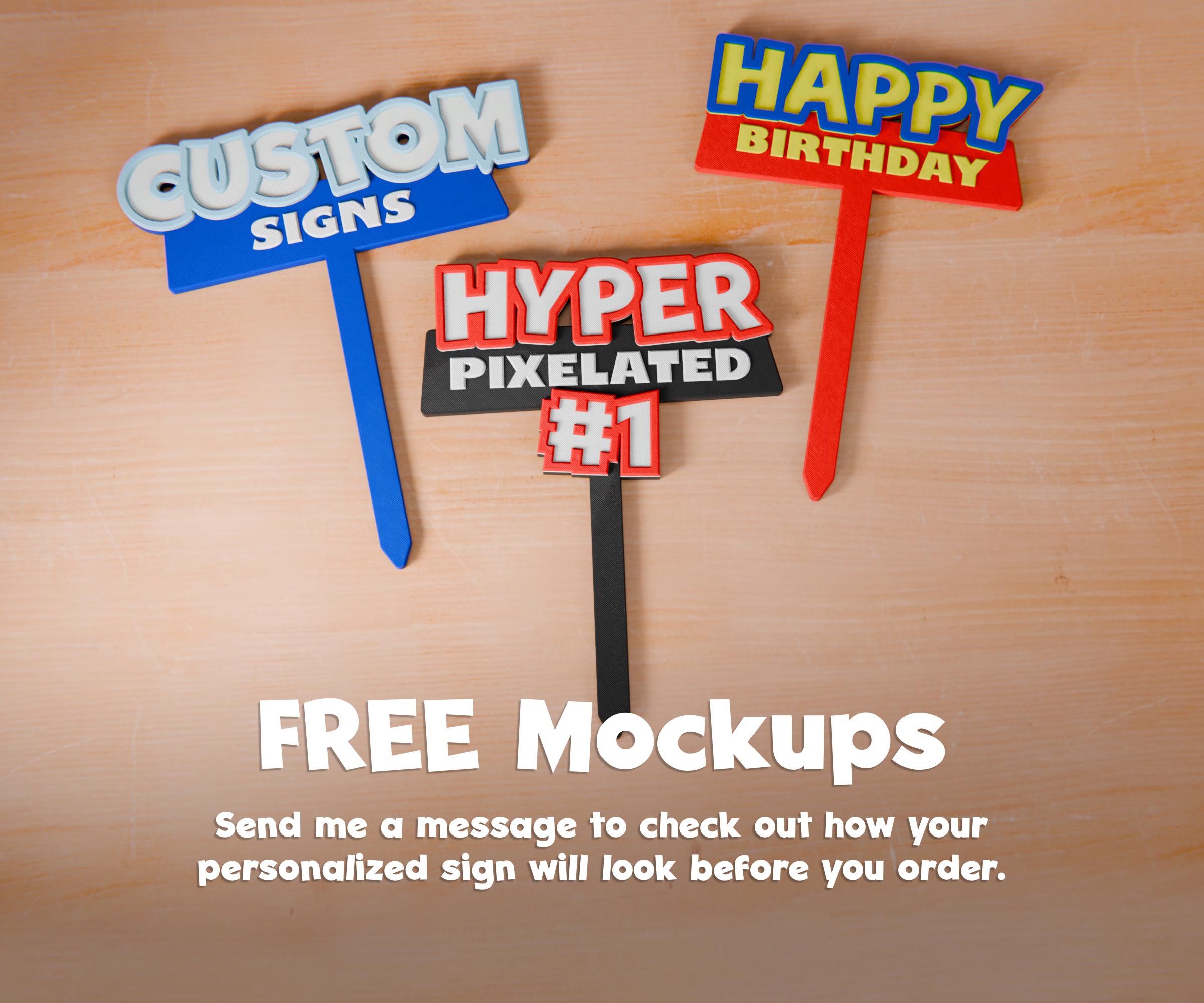 Custom 3D Cake Topper/sign. Cartoon Style. Personalize With Name/age or ...