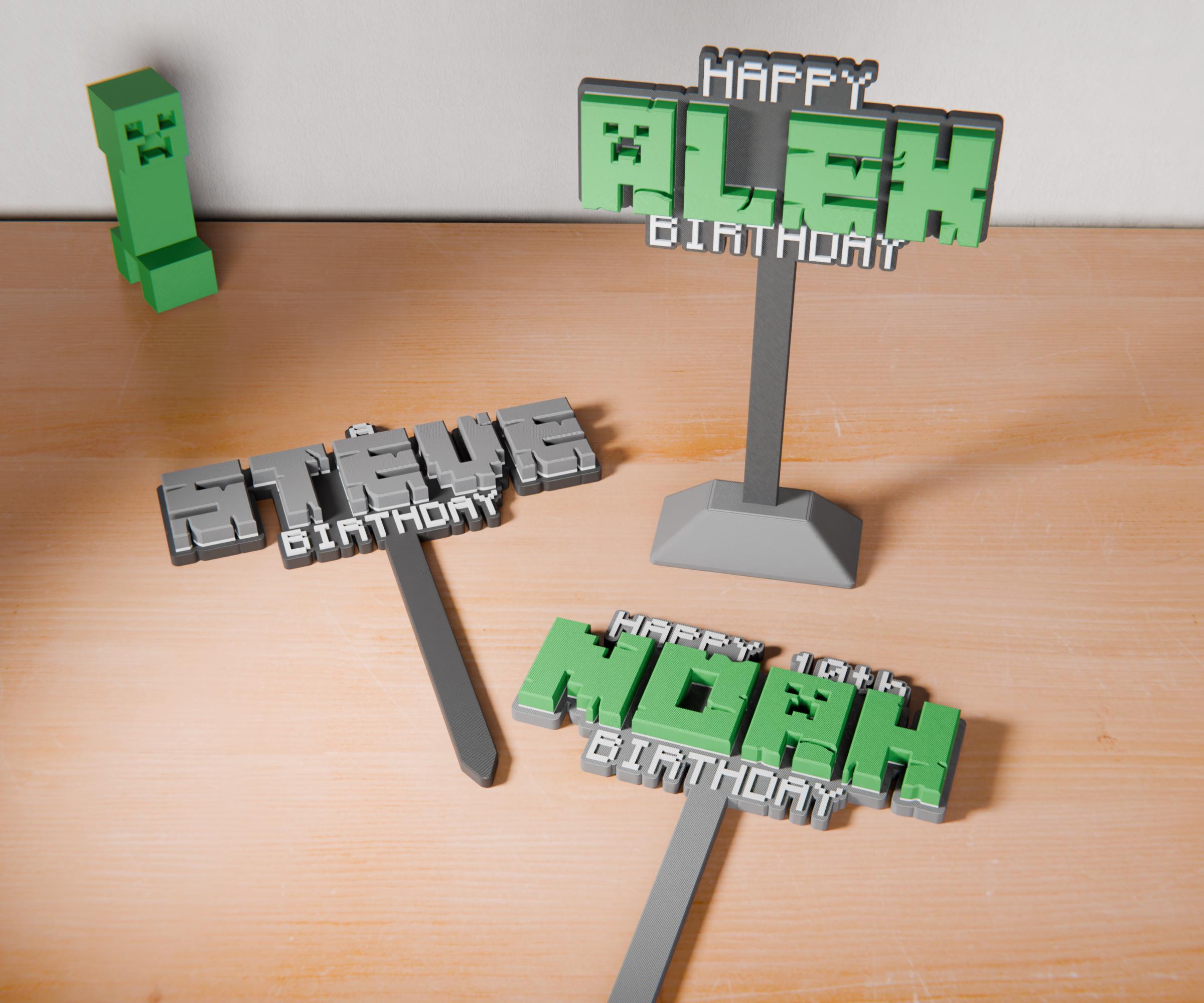 Custom 3D Printed Cake Signs