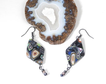 Dangle Earrings Inspired by Nature's Geodes