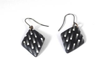 Black and White 'Shooting Stars' Diamond Shaped Dangles