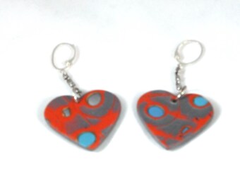 Special Heart Earrings Dangle on a Chain