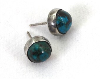 Small Blue Stone in Silver Posts-Studs