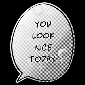 Pegatina de texto de discurso shoujo personalizada