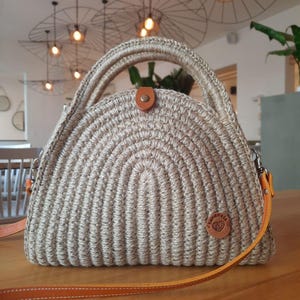 Handmade Crochet Jute Crossbody Bag: Boho Summer Purse