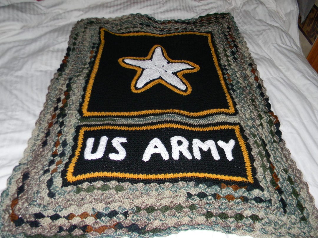 US Army Pattern Crochet Afthan - Etsy