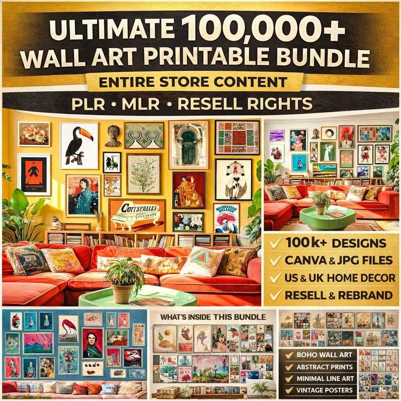 100,000+ Wall Art Printable Bundle, Ultimate Digital Collection, Entire ...