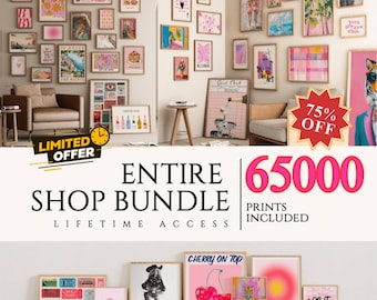 VENTE DANS TOUTE LA BOUTIQUE — Plus de 65 000 oeuvres d'art murales imprimables | Ensemble galerie, bobo maximaliste (téléchargement numérique)