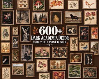 Dark Academia Prints | Vintage Gothic Gallery Wall Prints | Dark Academia Decor | Nastrojowy zestaw ścienny w stylu wiktoriańskim | Dark Mega Bundle Prints