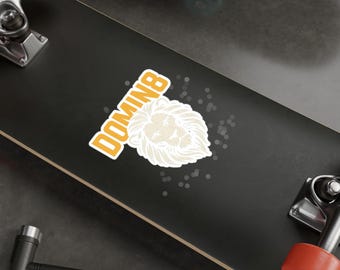 Décalcomanies en vinyle Domin8 sur le thème du lion à personnaliser, art mural, stickers, accessoires de voiture, cadeaux