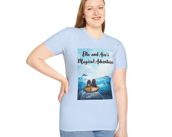 -shirt Les aventures magiques d'Ella et Avi | Bateau à rames océanique, scène de dauphins