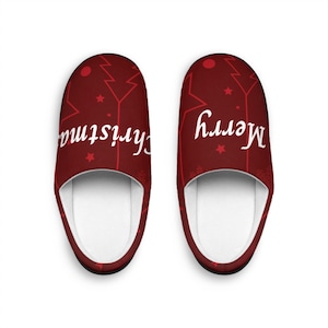 Cozy Christmas Slippers, Merry Indoor Slippers for Women, Holiday House Shoes, Festive Footwear, Seasonal Comfort