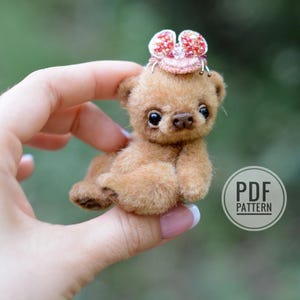 Sewing PATTERN PDF miniature teddy bear, by Tatiana Scalozub, how to make teddy bear step by step,  diy miniature teddy bear