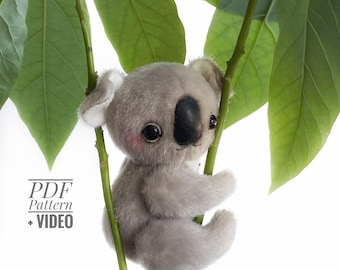 Koala - PDF sewing pattern Video tutorial DIY stuffed toy pattern DIY koala toy kids toy pattern easy to sew for beginners  TSminibears