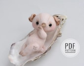 Sewing Pattern Workshop Tutorial Step-by-step Miniature Pig Piglet Piggy how to make teddy, diy stuffed toy