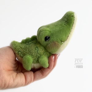Crocodile - PDF sewing pattern, artist pattern, stuffed toy tutorials, alligator soft toy diy craft kit for adults  gift by TSminibears