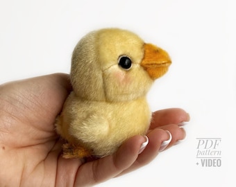 Ente PDF Nähmuster Video Anleitung DIY Stofftier Schnittmuster DIY Vogel Badente Spielzeug Kinder Spielzeug Schnittmuster einfach zu nähen für Erwachsene TSminibears