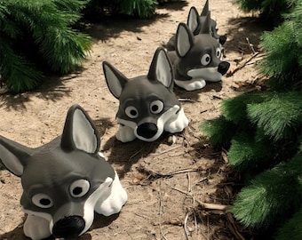 Flexi-Wolf Articulated Wolf Figurine - Flexible Fidget Toy & Desk Décor