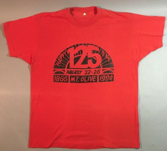 Vintage MT.OLIVE 125th ANNIVERSARY T Shirt 1990 Scre… - Gem