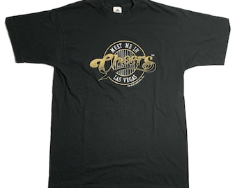 Vintage Cheers Las Vegas T-Shirt Mens LG Single Stitch 90s Black Embroidered