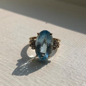 Vintage Gold Aquamarine Ring