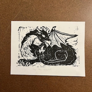 Dragon Linocut